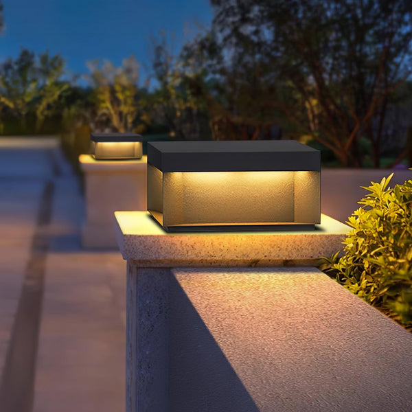 Outdoor post light with solar energy
