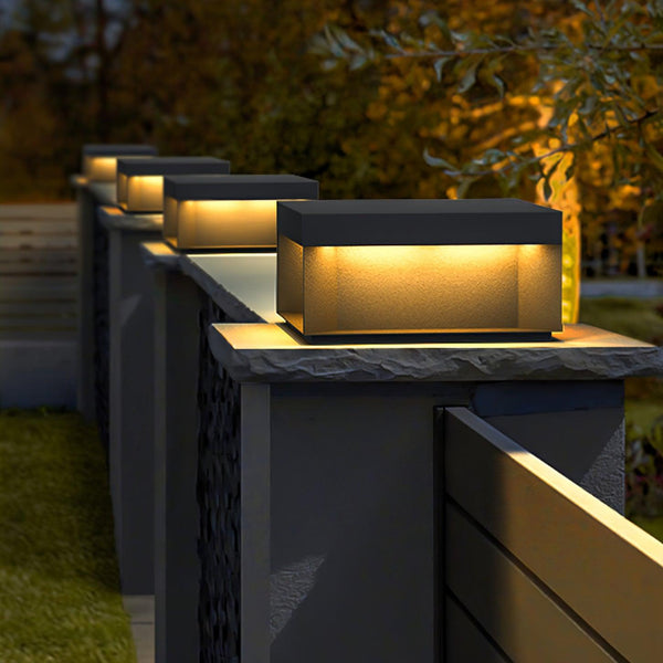 Outdoor post light with solar energy