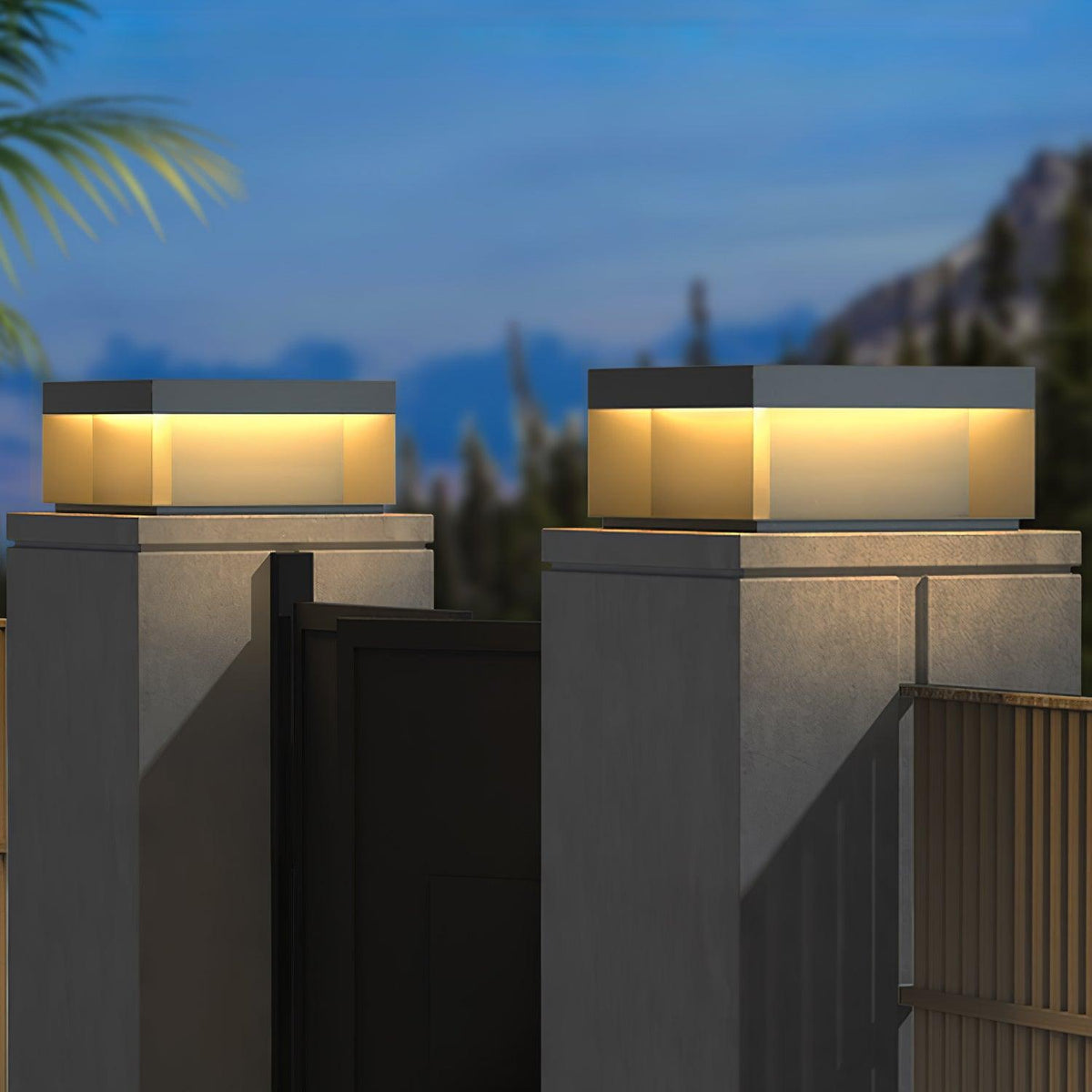 Outdoor post light with solar energy