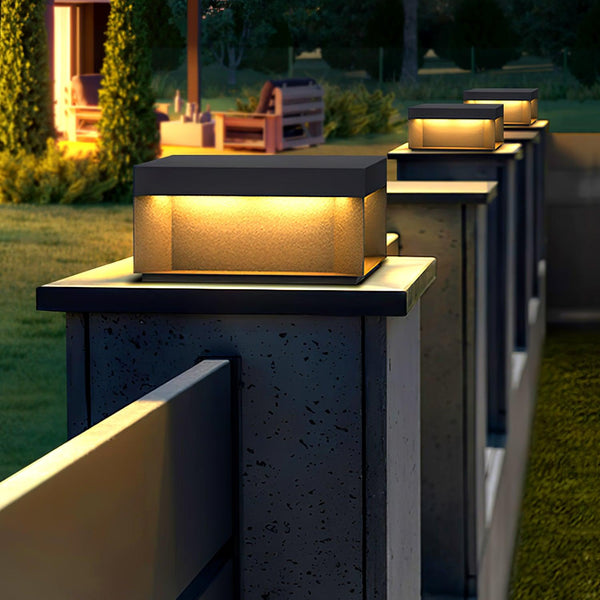 Outdoor post light with solar energy