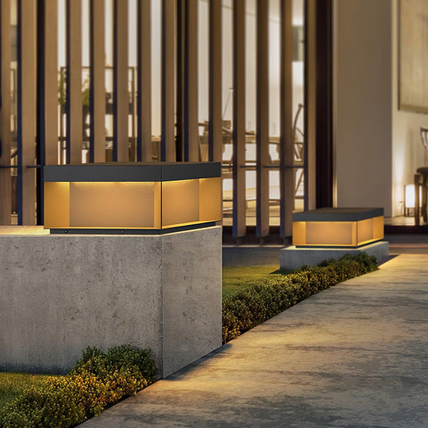 Outdoor post light with solar energy