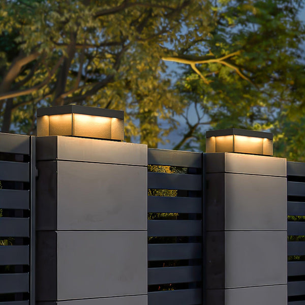 Outdoor post light with solar energy