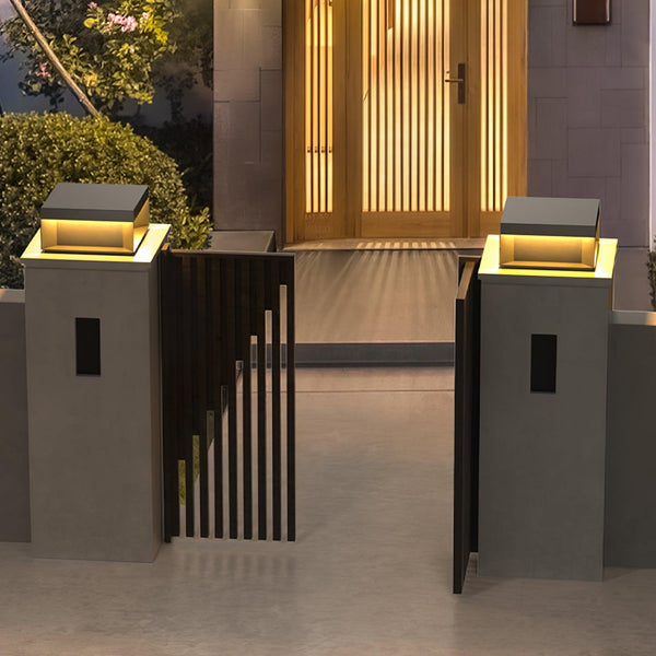 Outdoor post light with solar energy