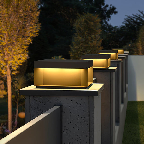 Outdoor post light with solar energy