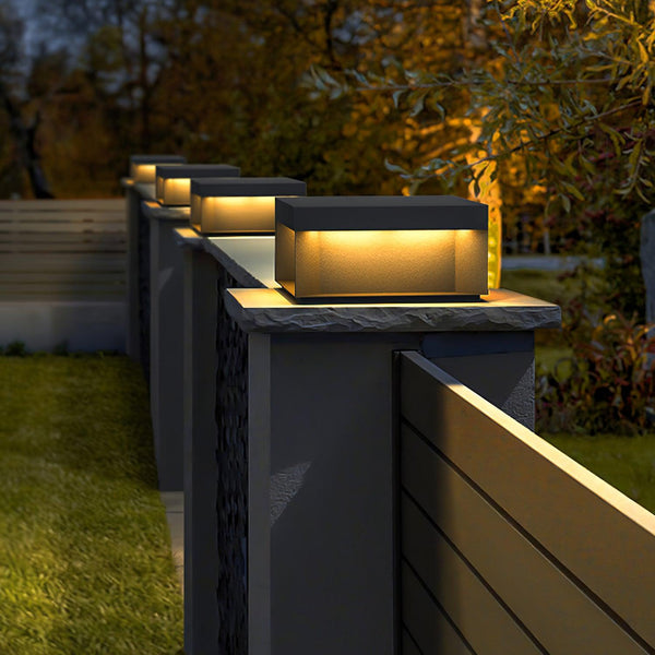 Outdoor post light with solar energy