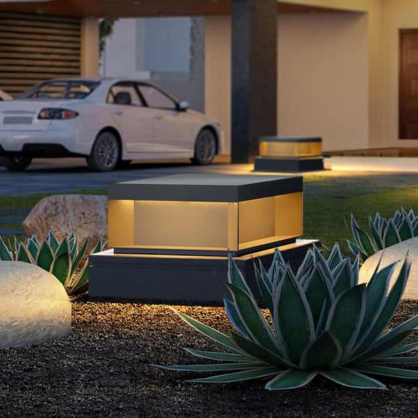 Outdoor post light with solar energy