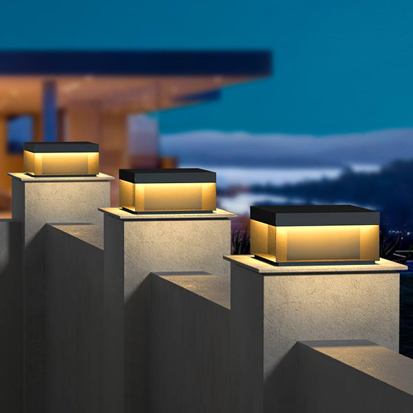 Outdoor post light with solar energy