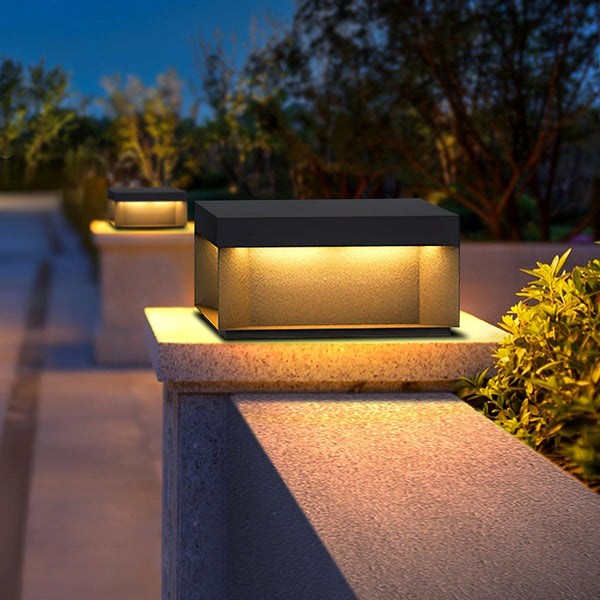 Outdoor post light with solar energy