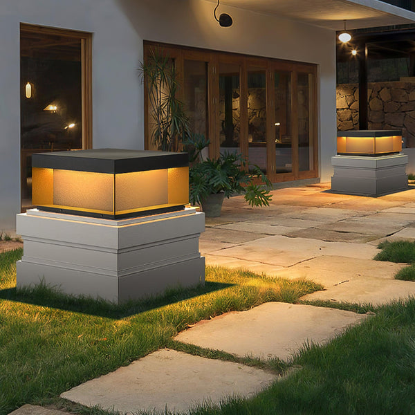Outdoor post light with solar energy