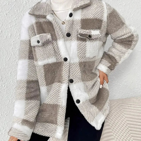 Caden Fleece Jacket | Classic Plaid Design | Cozy Fit