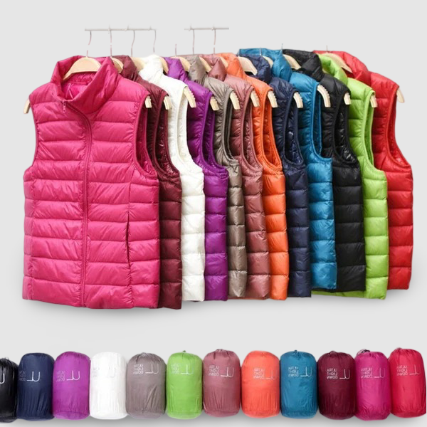 Clara Women's Waterproof Vest | White Duck Down Insulation
