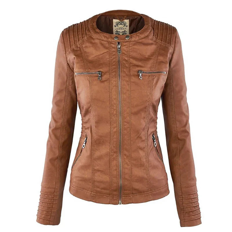 Elysia | Women's Faux Leather Jacket | Slim Fit | Water-Repellent