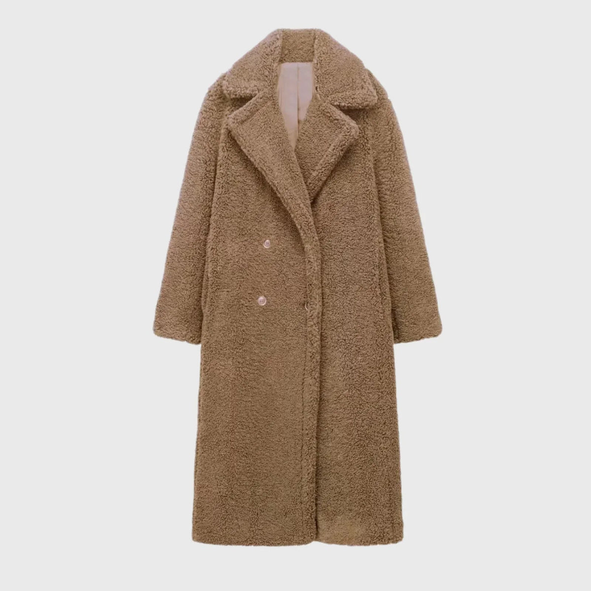 Gera | Winter Coat | Cozy Teddy Fabric, Double-Breasted Design