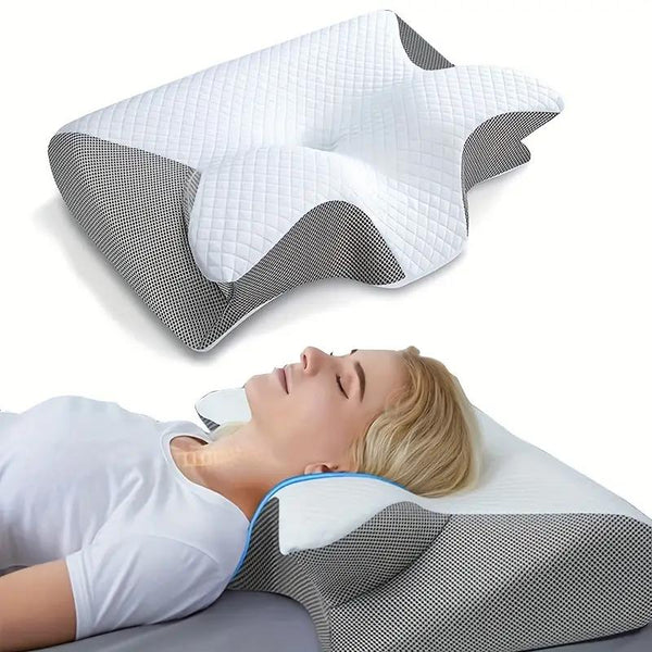Ergonomic Butterfly Pillow – Memory Foam with Armrests for Side & Back Sleepers