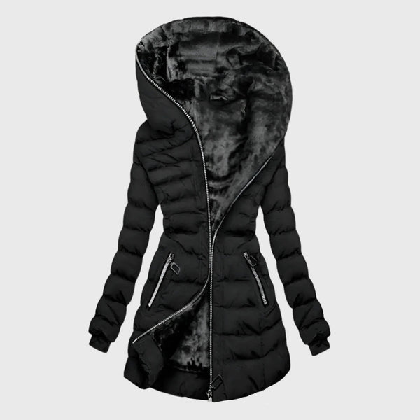 Women Winter Coat | Slim-Fit Design | Oversized Hood | Zipper Pockets