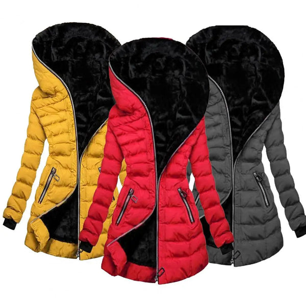 Women Winter Coat | Slim-Fit Design | Oversized Hood | Zipper Pockets