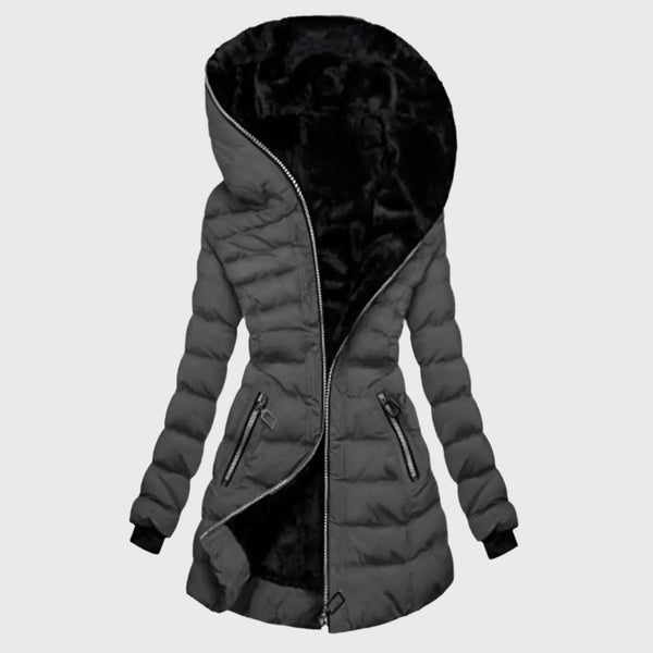 Women Winter Coat | Slim-Fit Design | Oversized Hood | Zipper Pockets