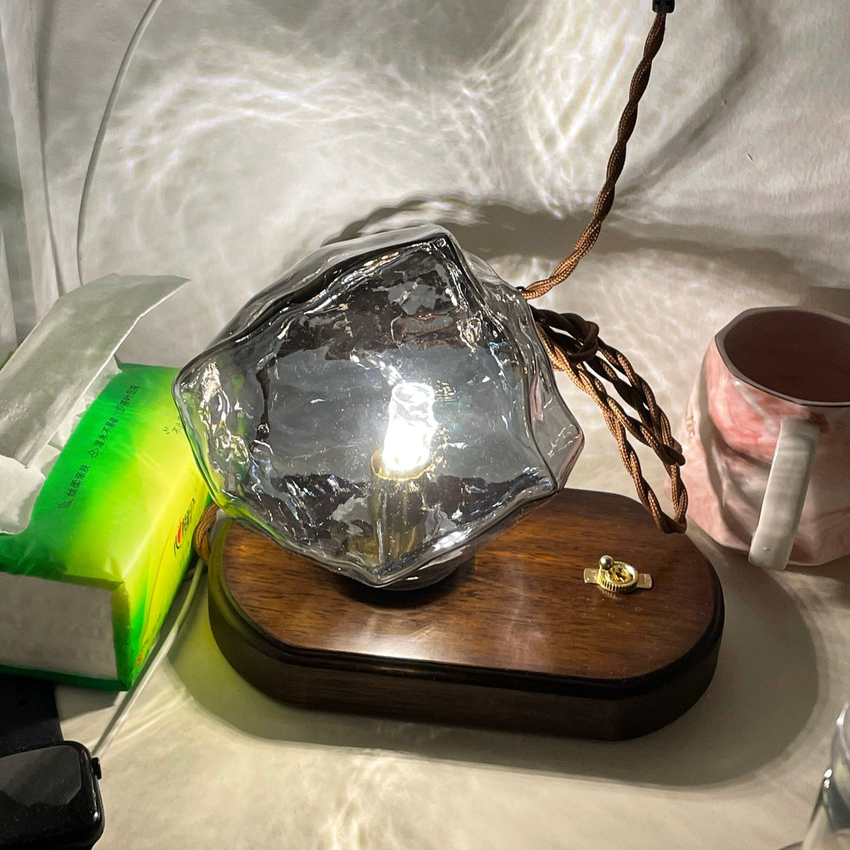 Ice Stone Glass Table Lamp