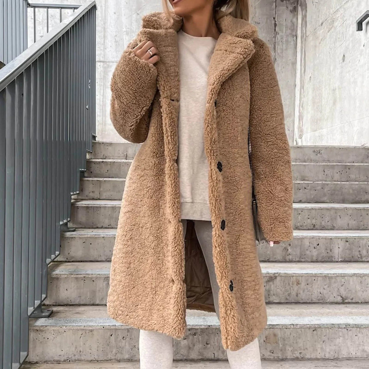 Indie Winter Coat | Longline Plush Faux Fur Design