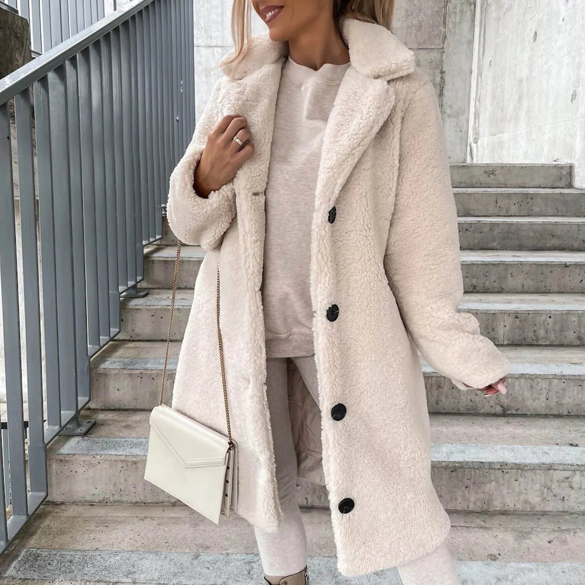 Indie Winter Coat | Longline Plush Faux Fur Design