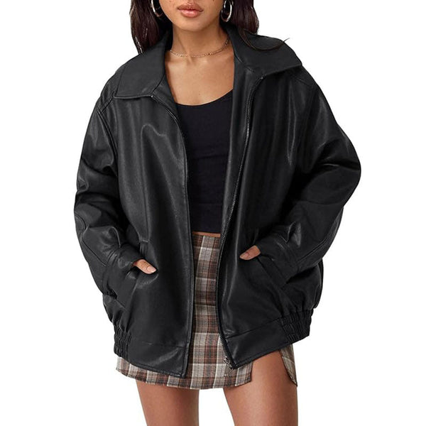 Kovi | Women's Biker Jacket | Oversized Vintage-Inspired Design