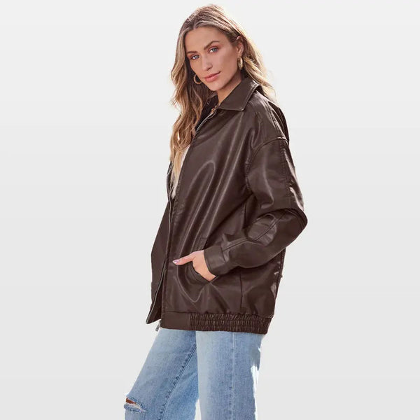 Kovi | Women's Biker Jacket | Oversized Vintage-Inspired Design