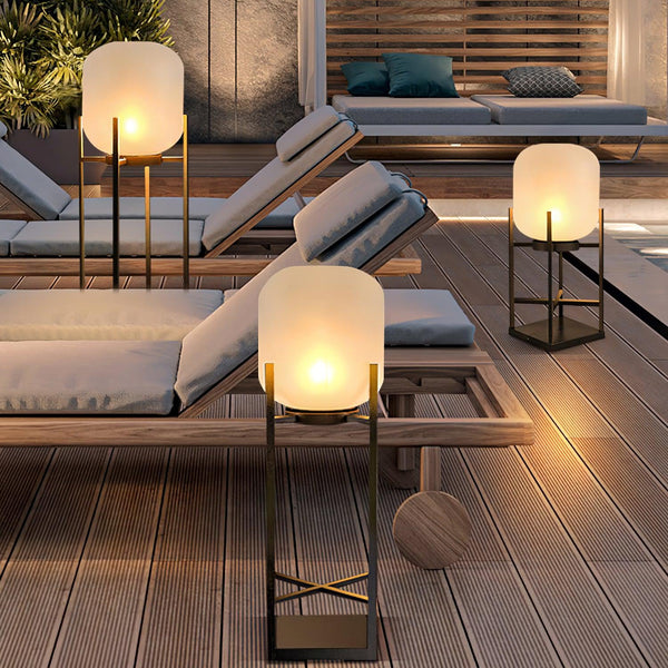 Solar floor lamp lantern for outdoors