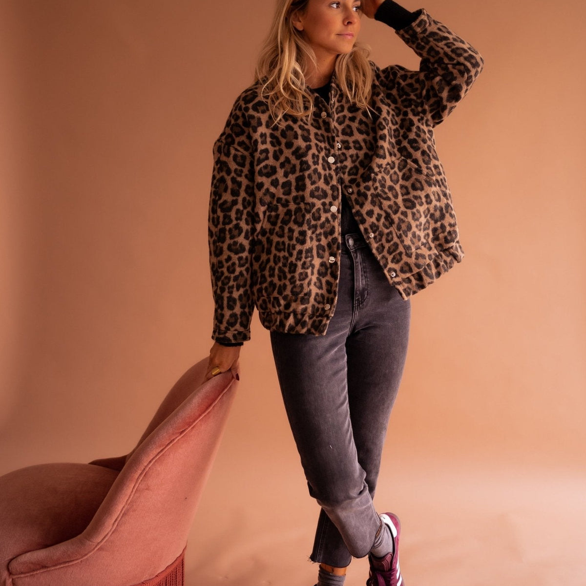 Lila Women's Jacket | Lightweight Leopard Print