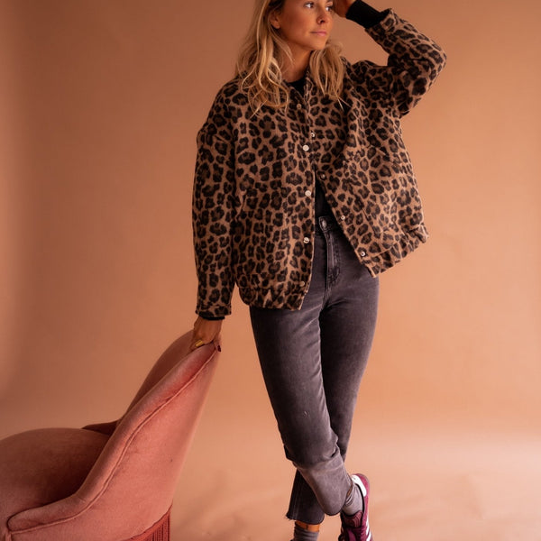 Lila Women's Jacket | Lightweight Leopard Print