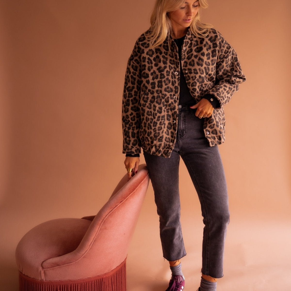 Lila Women's Jacket | Lightweight Leopard Print