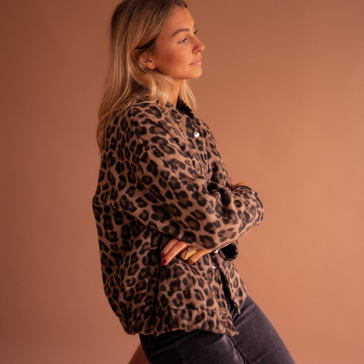 Lila Women's Jacket | Lightweight Leopard Print