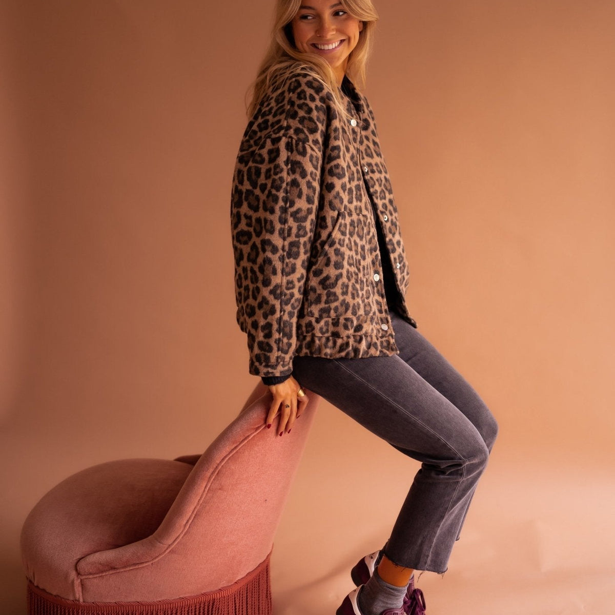 Lila Women's Jacket | Lightweight Leopard Print