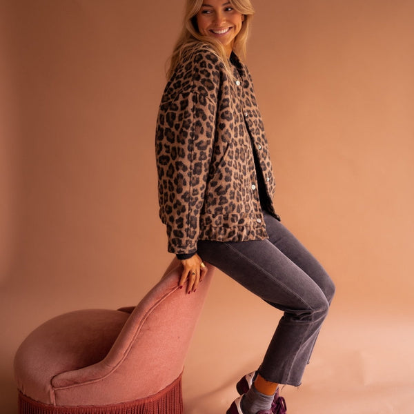 Lila Women's Jacket | Lightweight Leopard Print