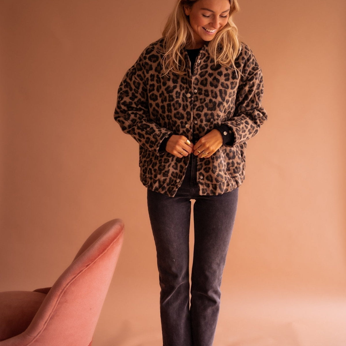 Lila Women's Jacket | Lightweight Leopard Print
