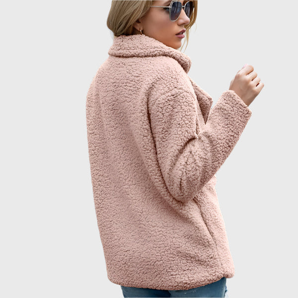Nia Women's Sherpa Jacket | Double-Breasted Design