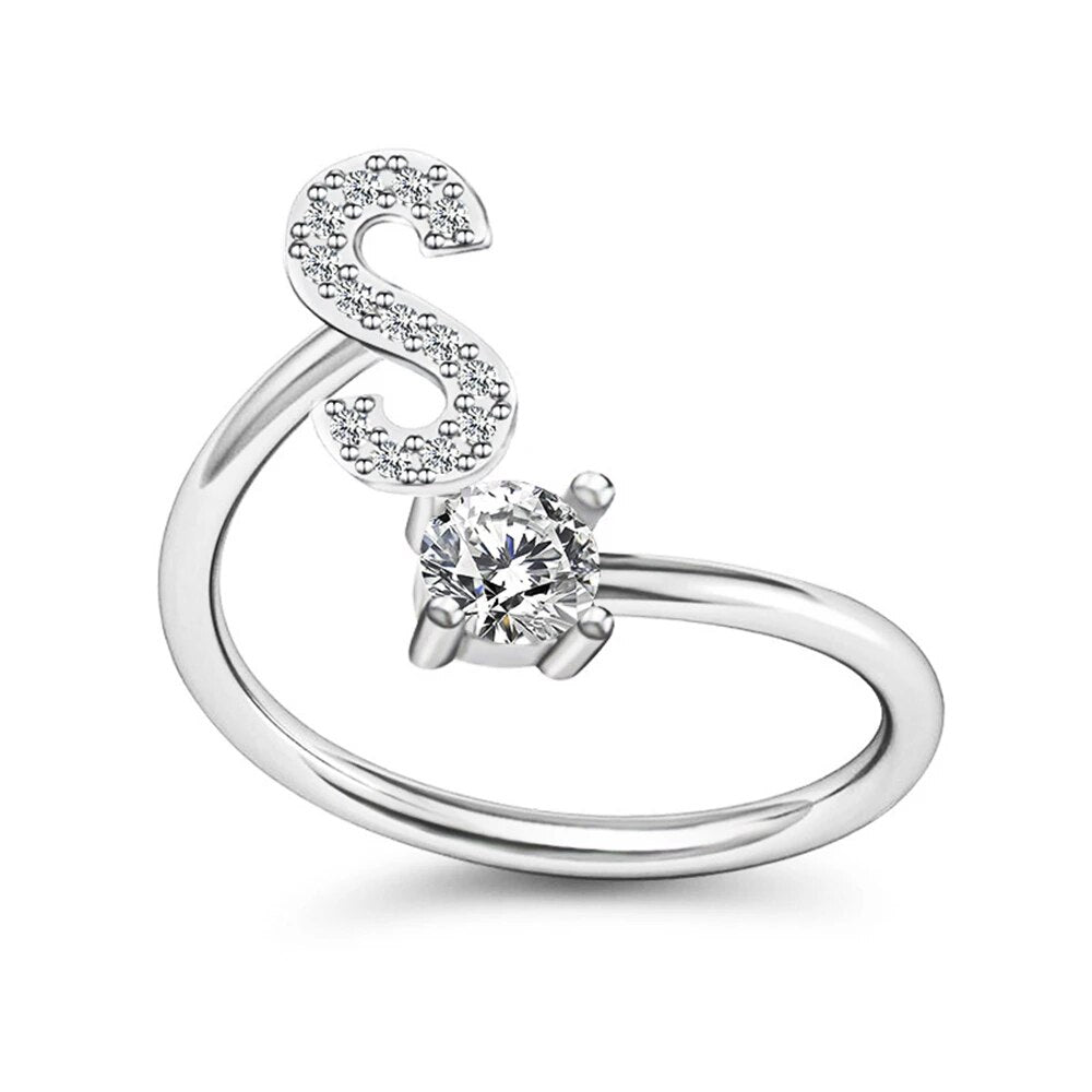Personalized Initial Ring – Elegant and Custom Silver Jewelry