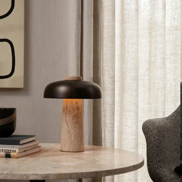 Natural Travertine Table Lamp