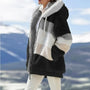 PlaidFusion - Women's Hooded Cashmere Coat