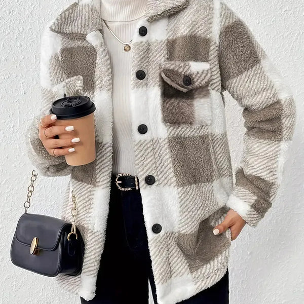 CALENIRAE – STYLISH PLAID FLEECE JACKET