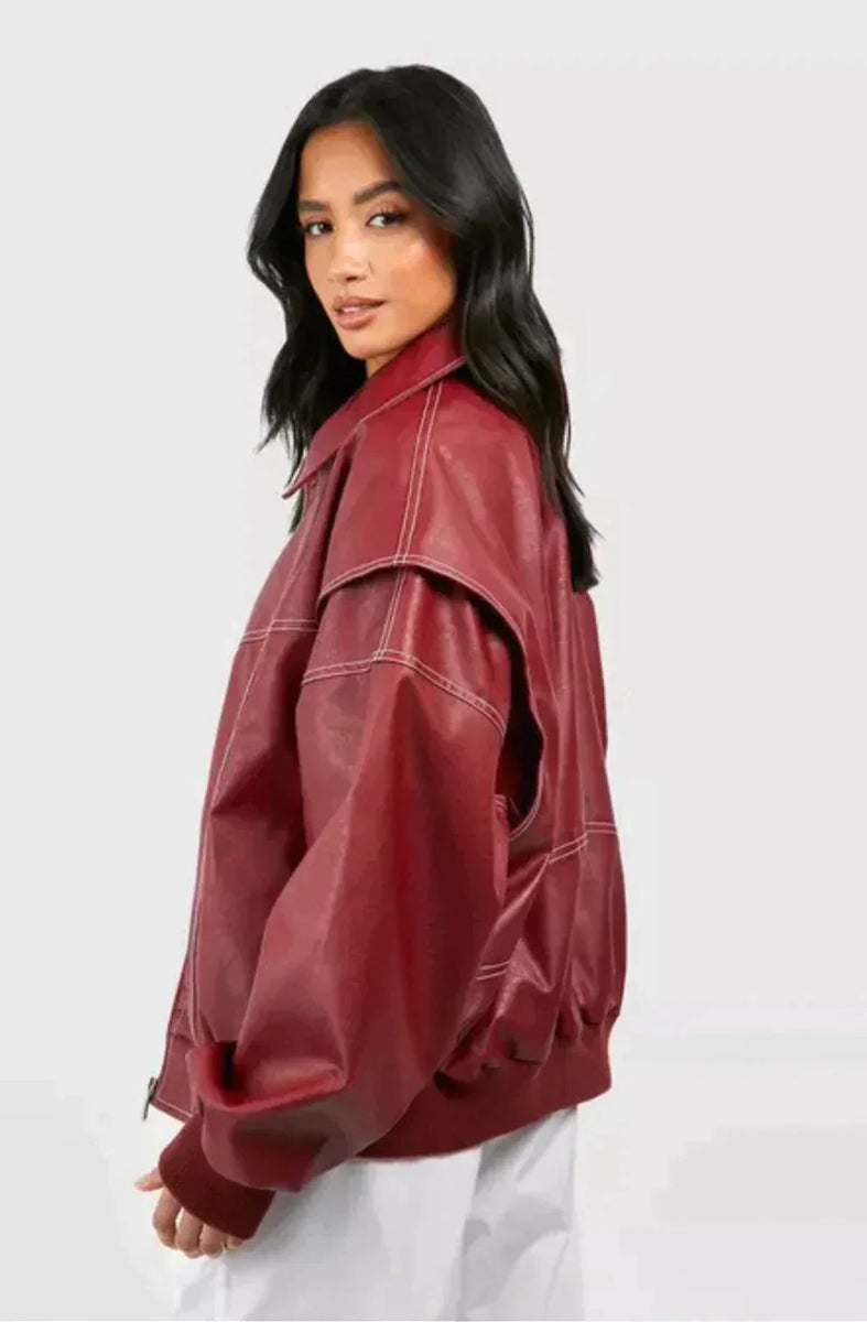 Lara Leather Bomber Jacket – Stylish and Classic Leather Outerwear