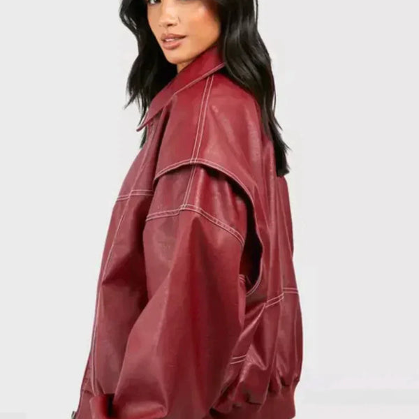 Lara Leather Bomber Jacket – Stylish and Classic Leather Outerwear
