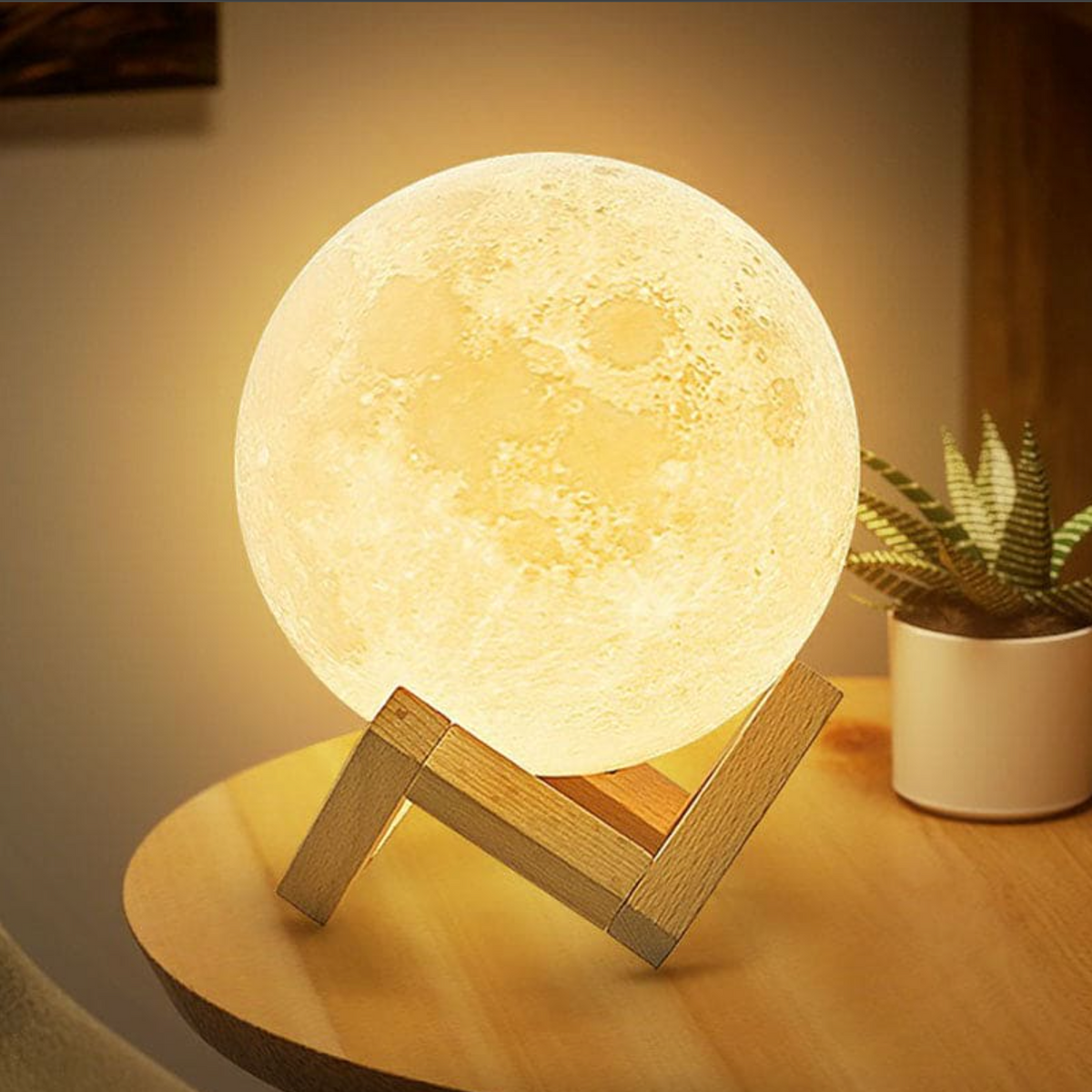 Wireless LED Rechargeable Table Lamp Magical Moon Lamp - Living Room | Nightstand Lamp