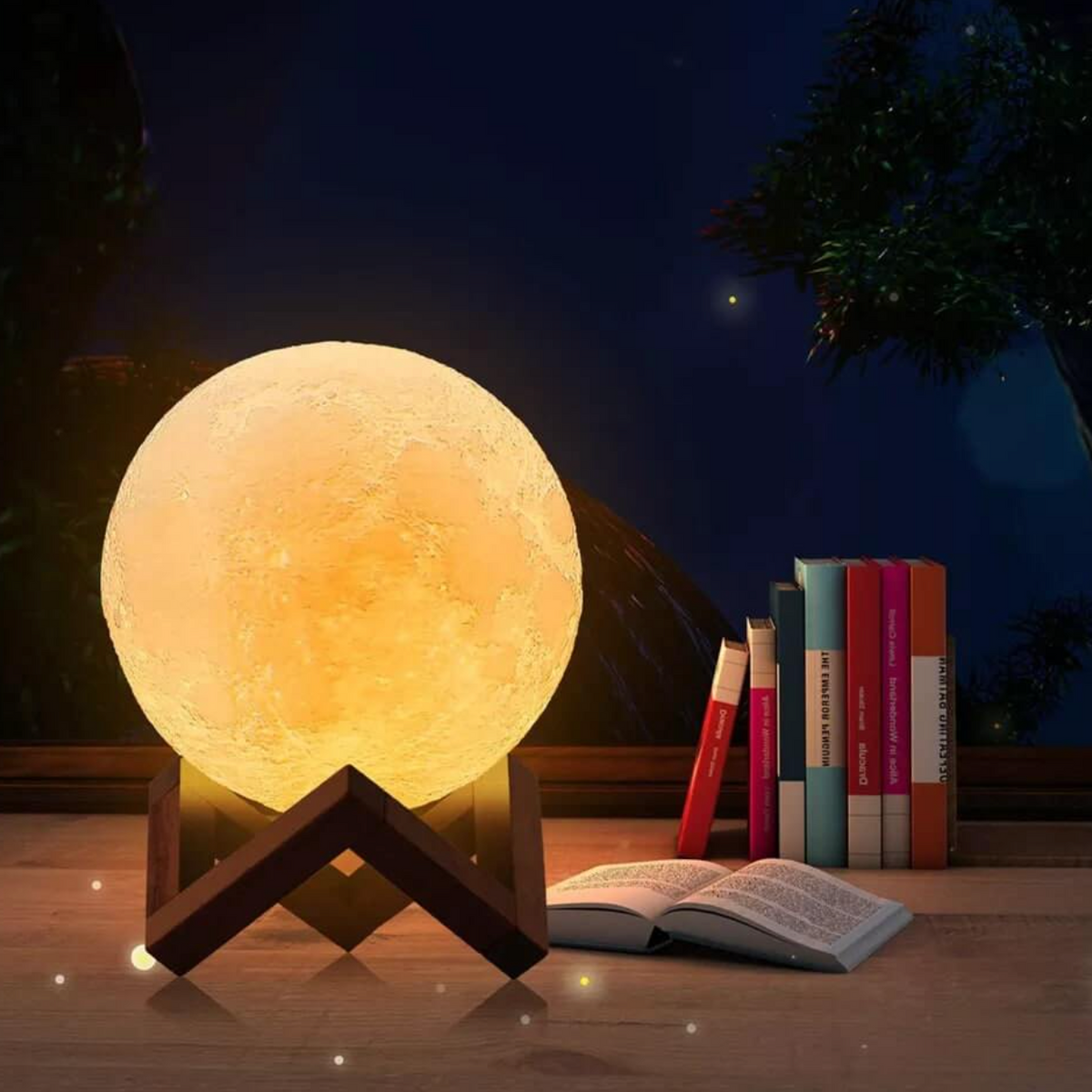 Wireless LED Rechargeable Table Lamp Magical Moon Lamp - Living Room | Nightstand Lamp