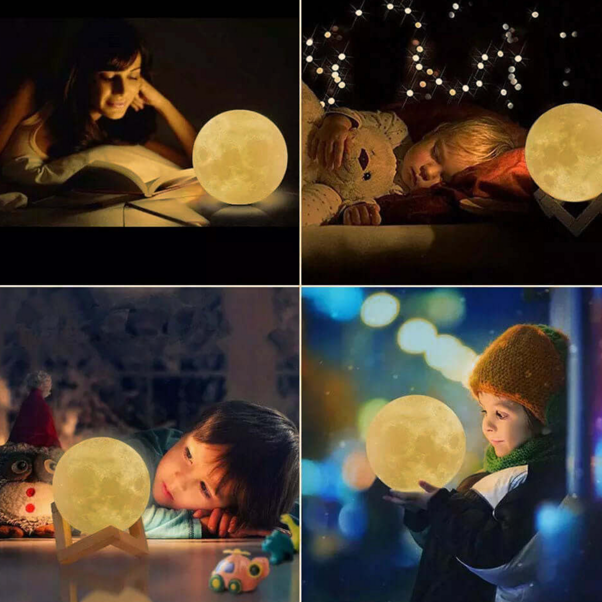 Wireless LED Rechargeable Table Lamp Magical Moon Lamp - Living Room | Nightstand Lamp