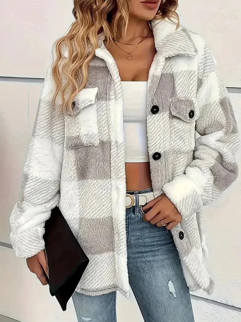 CALENIRAE – STYLISH PLAID FLEECE JACKET