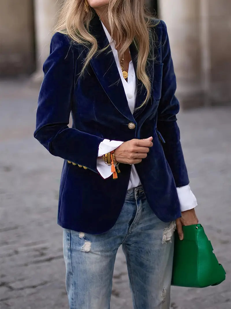 Selene Blazer | Soft Velvet Finish | Tailored Fit