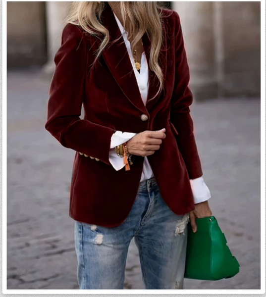 Selene Blazer | Soft Velvet Finish | Tailored Fit