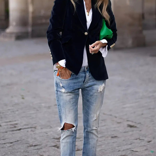 Selene Blazer | Soft Velvet Finish | Tailored Fit