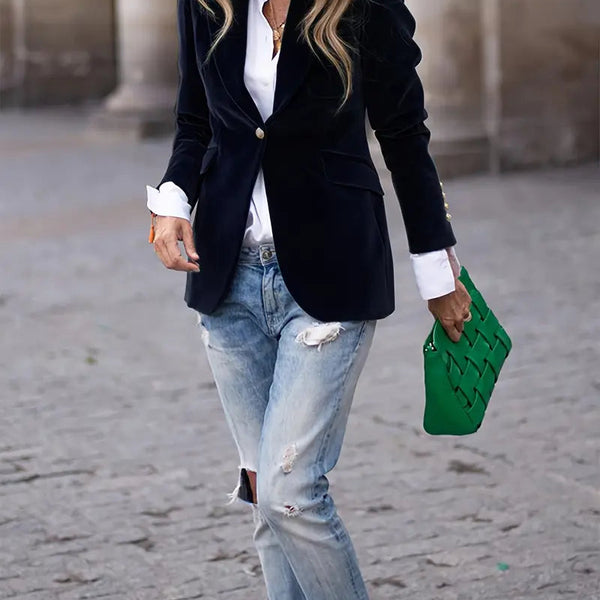 Selene Blazer | Soft Velvet Finish | Tailored Fit