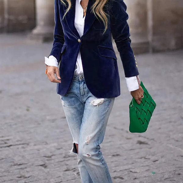 Selene Blazer | Soft Velvet Finish | Tailored Fit